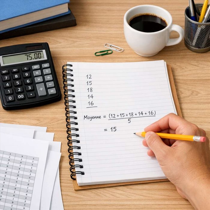 Comment calculer une moyenne sans coefficient : méthode simple