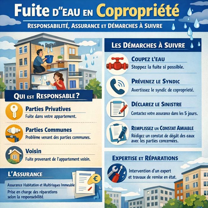 Fuite d'eau en copropriété : qui est responsable ?