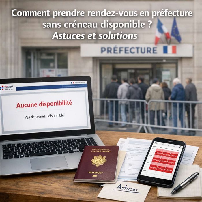 Comment prendre rendez-vous en préfecture sans créneau disponible ?